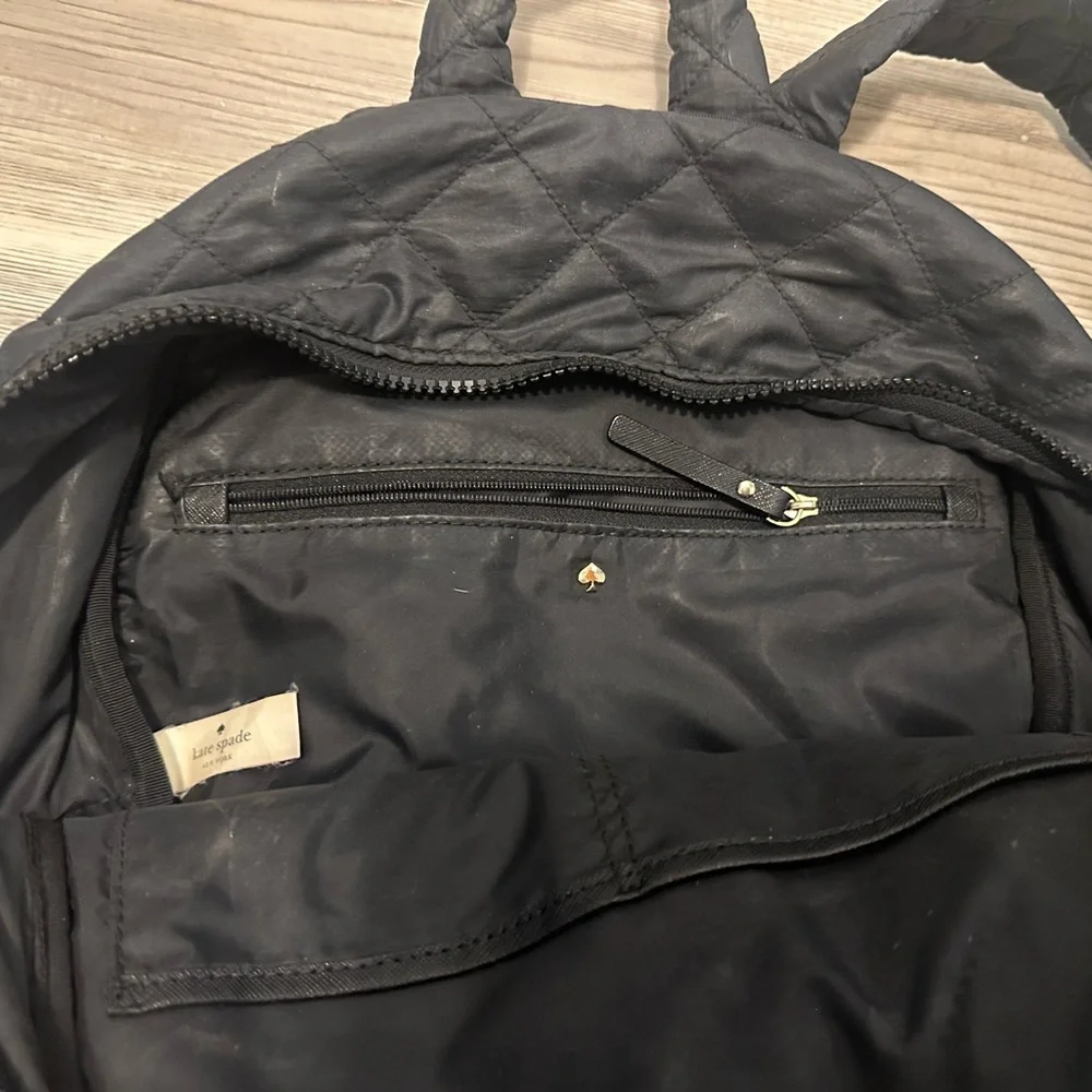 Kate Spade Black Quilted Nylon Backpack Gold Hardware Repair Project